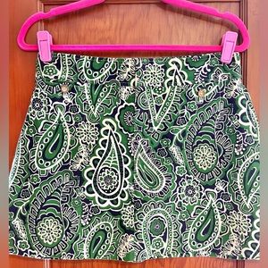 Lilly Pulitzer Green Paisley Mini Skirt